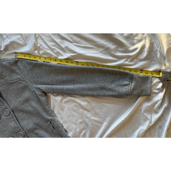 Vintage Young USA Button Up Gray Sweatshirt Coat Detachable Hood size Large - Picture 12 of 15